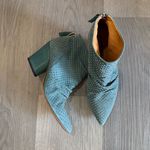 Halmanera Turquoise Blue Studded Ankle Booties Zip Heel 36 / 6 Photo 1