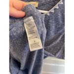 Democracy  Blue Heathered Short Sleeve Top Crochet Trim Tie Front Women Size S Photo 5