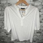 Sanctuary EUC White Henley Short Sleeve Button-Up Shirt NWT Size Medium Photo 1