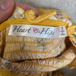 Heart & Hips  Yellow Floral Smocked Short Sleeve Blouse Size S Photo 2