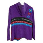 Rising International Hoodie Womens Large Purple Floral Hippie Embroidered Nepal Photo 1