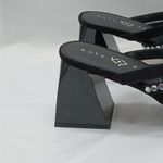 Katy Perry The Layla Sandals Womens 9.5M Black Rhinestones Block Heel Shoes Photo 3