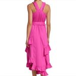 Derek Lam New 10 Crosby  Dasha Halter Midi Dress Pink Ruffle Keyhole High Low  4 Photo 2