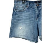 Lucky Brand  Roll Up Denim Shorts Distressed High Rise Blue Boho Size 12 / 31 Photo 5