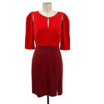 Black Halo  Colorblock Anthony Eddie Sheath Dress Red‎ Burgundy Size 10 Photo 1