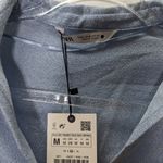 ZARA  blue metallic thread long sleeve top size M Photo 7