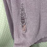 Revolve Superdown Purple Distressed Knit V Neck Sweater Photo 2