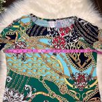 MSK colorful gold chain printed dress sz 8 Green Photo 2
