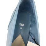 ZARA * Slip On Loafer Shoes Womens 39 Blue Leather Comfort Casual Career Flats Photo 9