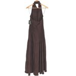 Boston Proper  Womens High Neck‎ Tiered Open Back Maxi Dress Brown Size 8 NWT Photo 5