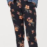 H&M Divided Black Floral Pants Sz 8 Photo 0