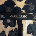 ZARA Multicolor Leopard Animal Print V-neck Long Sleeve Collar Shirt Dress Sz S Photo 3