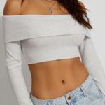 Garage Off-The-Shoulder Crop Top Long Sleeve Photo 0
