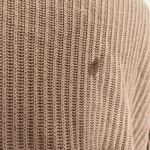 Brandy Melville  V-Neck Ribbed Knit Sweater Pullover Beige Tan One Size OS Photo 4