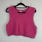 Aritzia Sunday Best | Pink Cropped Length V-Neck Sweater Vest Size Large Photo 0