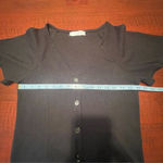 Elodie  black from button knit top corset lines short sleeves Sz L Photo 7
