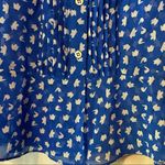 CAbi Electric Blouse #5530 Small Blue White Photo 4