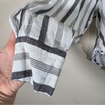 Calypso St. Barth  Grey White Linen Button Down Shirt Womens L Classic Beachy Top Photo 11