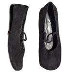 Vtg 1990s Newport News Black Suede Square Toe Elastic Strap Mary Jane Flats 10 W Photo 1