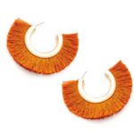 Fringe Hoop Statement Earring Gold Photo 0