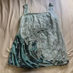 ASOS DESIGN square neck embellished wave mini dress in blue Photo 4