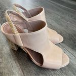 Donald J Pliner Katya Cutout Block Heel Shoes Size 7.5 Tan Neutral Beige Leather Photo 11