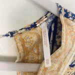 Free People  Once Upon a Summertime Boho Floral Romper Navy Blue Size XS Photo 5