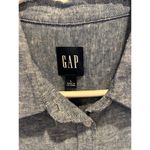 Gap Women’s Blue Linen Blend Chambray Shirt Size Large Beach Vacation Coastal Photo 1