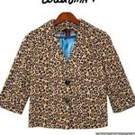 Willi Smith  vintage cheetah animal print 3/4 sleeves blazer jacket size 8 Photo 2