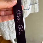 Olivia Sky Gray/Light blue Cable Knit Sweater Boxy Oversized Pullover 3/4 Sleeve Top Chunky Photo 3