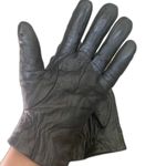 Isotoner Women's Genuine Leather Driving Gloves Charcoal Black Shimmer Photo 2