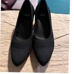Eileen Fisher Black Knit Mesh Pointed Toe Flats Comfort Professional Shoes Photo 1