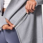 Lululemon Wrap It Up Sweater Grey Merino Wool Zipper Cardigan Photo 5