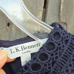 LK Bennett  Sloane Blue Top with Lace Collar Photo 1