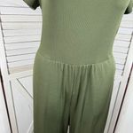 Cider  Jumpsuit Square Scoop Neck Wide Leg Short Sleeve Olive Green‎ 0XL 12 14 Photo 7