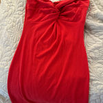 Red strapless knot mini dress Size M Photo 0