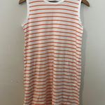 Lake Pajama LAKE- Pima Cotton Nightgown Green Orange Stripe Sleepshirt Sleepwear Photo 0