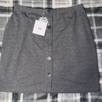 Adika Charcoal Button-Down Mini Skirt Photo 0