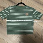 Dickies  Green Stripes Baby Tee Cropped Size Medium Photo 5