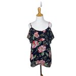 CAbi Style 5220 Fairy Tale Cold Lined Spaghetti Strap Ruffled Front Floral Top Photo 6