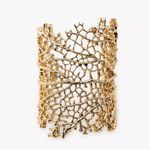 ZARA Gold Zinc Reef Coral Metal Rigid Cuff Bracelet Beach Resort Wear Bohemian Photo 0