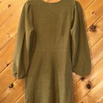 Madewell  balloon sleeve ponte textured vneck dress in olive green Photo 8