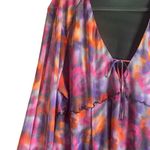 Topshop Lettuce Edge Mesh Mini Tea Dress in Pink Rose. Size 2XL. Photo 4