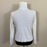 Studio Works White cotton cable knit 1/2 zip sweater Photo 1