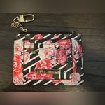 Betsey Johnson Betsy Johnson black white Pink Floral Card Holder with Keychain Photo 0