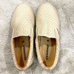 Superga  Cream Leather Woven Slip Ons Size 8 Photo 2