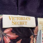 Victoria's Secret Vintage Gold Label Victoria’s Secret Sleepshirt Navy Blue Floral Satin Babydoll Photo 8