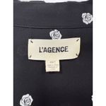 L'Agence  Nina Heart Black Rose Floral Silk Button Down Shirt Blouse XS Quiet Lux Photo 3