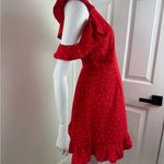 She & Sky Ruffle Dress Burgundy Maroon Dark Red Size L. B15 Photo 1