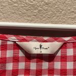 Agnes Orinda Women's 3X Gingham Tops Sweetheart Neck Blouse Red Photo 2